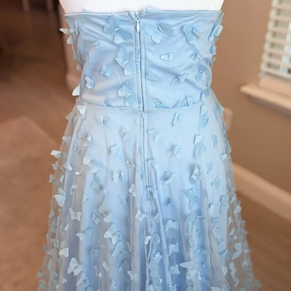 NEW, Pastel Blue Dress, Butterfly Dress, Baby Blue, Prom Dress, NWOT Size L - Picture 3 of 7